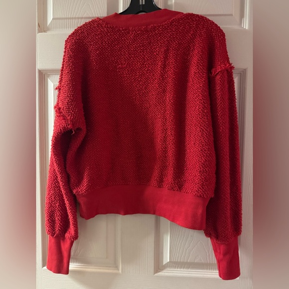 T.La Vibrant Red Textured V-Neck Sweater - Picture 3 of 4